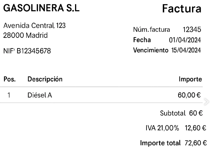 Ejemplo de Factura 2