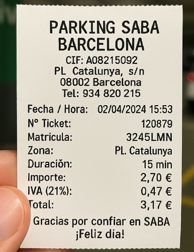 Factura de ejemplo de fraude 1